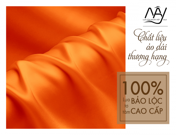orange Bao Loc silk fabric 1