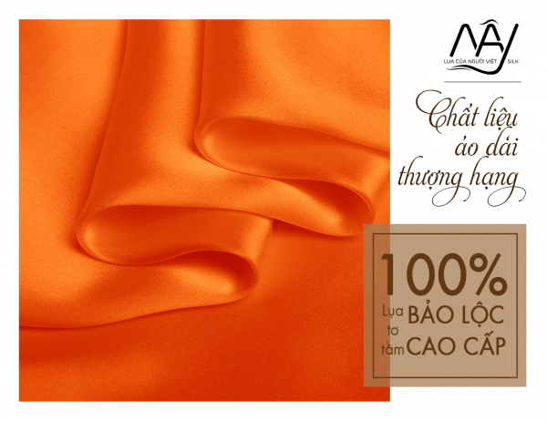 orange Bao Loc silk fabric 2