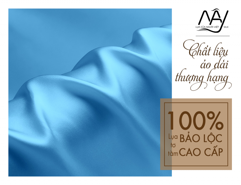 blue Bao Loc silk fabric 1