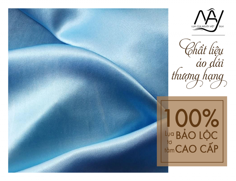 Blue Bao Loc silk fabric 2