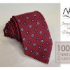 silk tie woven red pattern