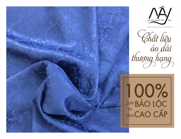 Bao Loc silk fabric with blue texture