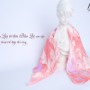 silk scarf hand painted watermark pink wave