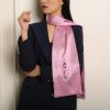 silk scarf embroidered with lavender purple pink 2