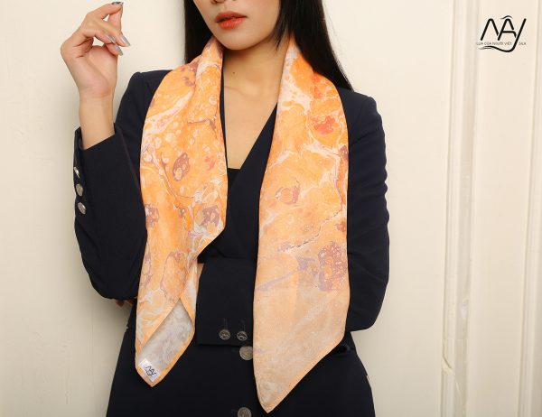 silk scarves painted with watermarks in the color of passion 15