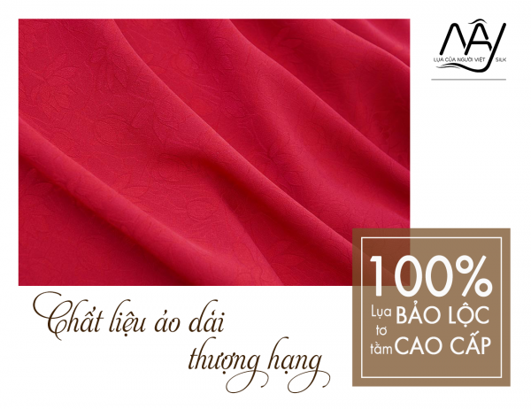 Bao Loc silk fabric woven red lotus flower pattern 2