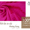 Bao Loc silk fabric woven with pink lotus flower feather pattern