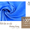 Bao Loc silk fabric woven with blue feather pattern