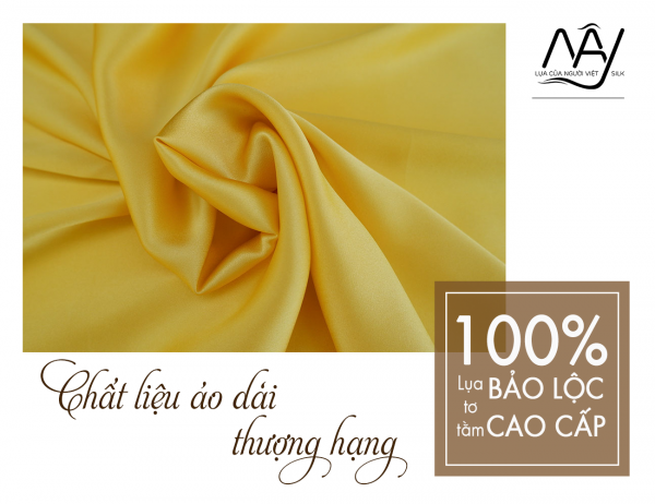 bright yellow smooth Bao Loc silk fabric