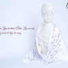 hand painted white lavender silk scarf 8585