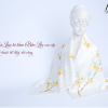 silk hand-painted silk scarf white apricot 8585