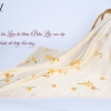 silk scarf hand painted beige swan flower 55x55