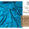 Bao Loc silk fabric woven with blue orchid pattern