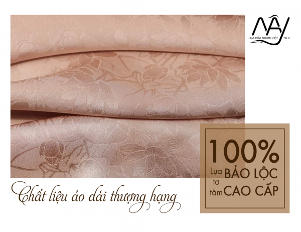 silk fabric Bao Loc lotus beige