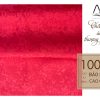 silk fabric with rose pattern red pink color